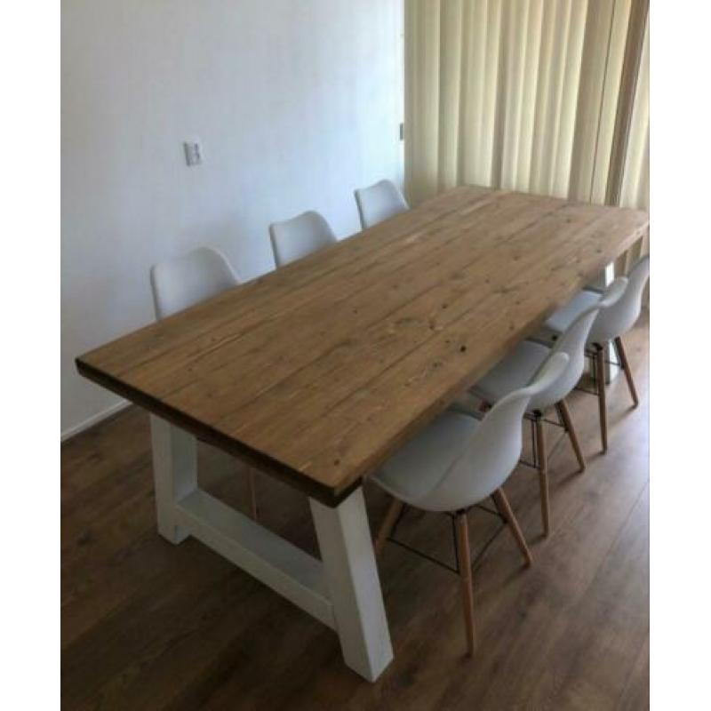 Industriële eettafel / salontafel / tv kast op maat