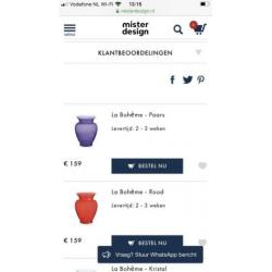 Starck Kartell la boheme vaas paars design klassieker