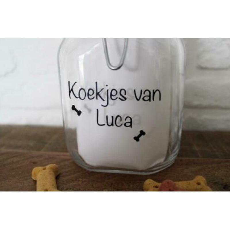 Koekjes pot - honden - koekjes van ... (gepersonaliseerd met