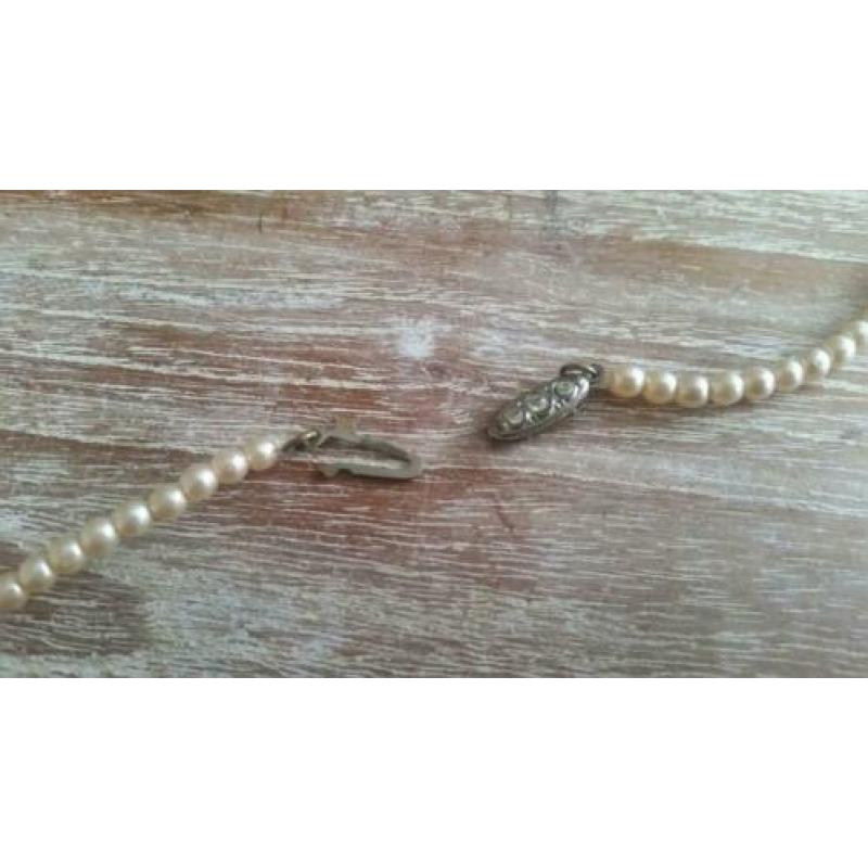 Vintage retro nep parelketting parel ketting mooie sluiting