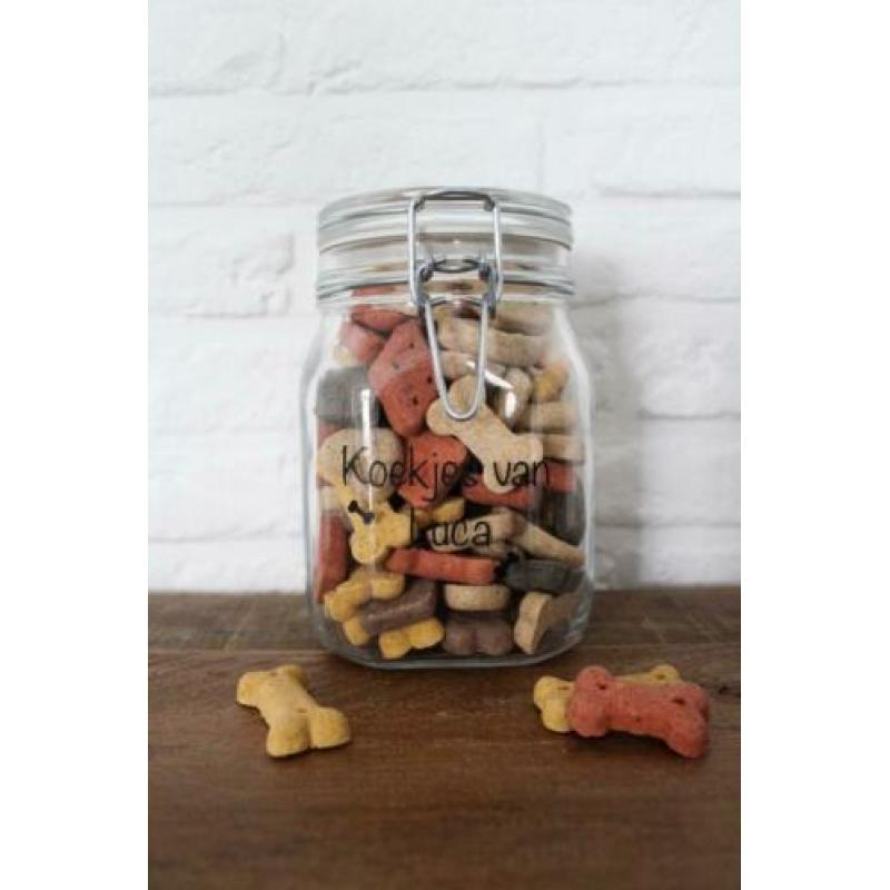 Koekjes pot - honden - koekjes van ... (gepersonaliseerd met