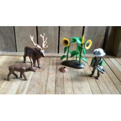 Playmobil boswachter hert jong zonnebloemen dieren