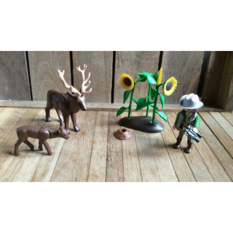 Playmobil boswachter hert jong zonnebloemen dieren
