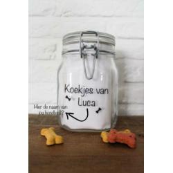 Koekjes pot - honden - koekjes van ... (gepersonaliseerd met