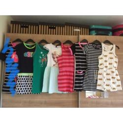Pakket 7 jurkjes maat 122/128 als nieuw! Jill Europe Kids
