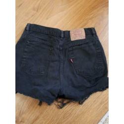 Levi levis short korte broek zwart 501 jeans spijkerbroek