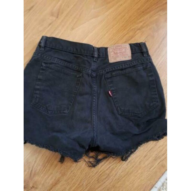 Levi levis short korte broek zwart 501 jeans spijkerbroek