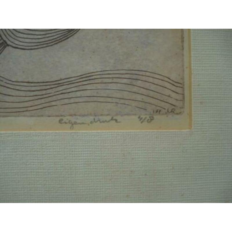 mini oplage druk 4/8 1954 kunst gesigneerd jenna riel ?