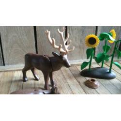 Playmobil boswachter hert jong zonnebloemen dieren