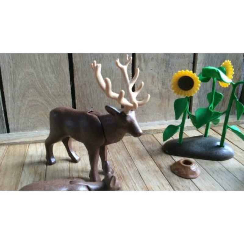 Playmobil boswachter hert jong zonnebloemen dieren