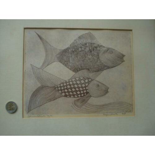 mini oplage druk 4/8 1954 kunst gesigneerd jenna riel ?