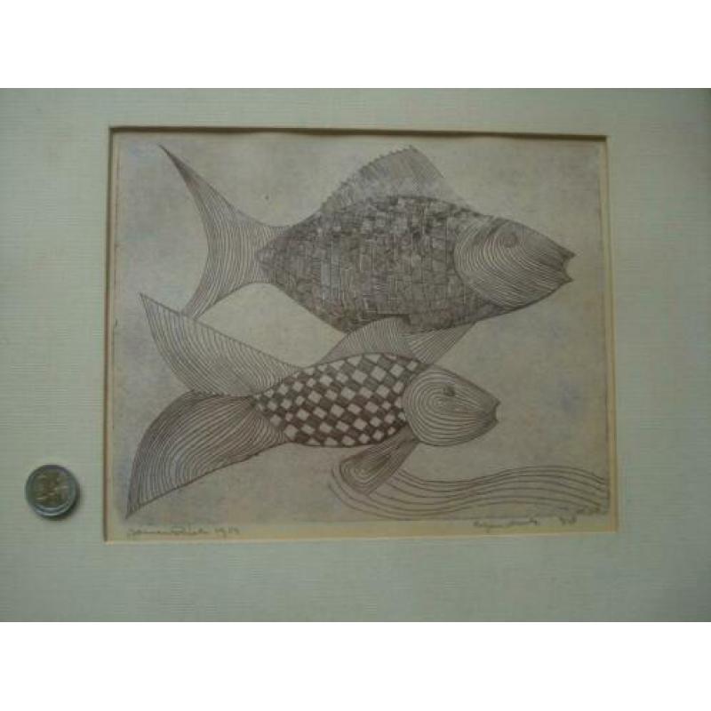 mini oplage druk 4/8 1954 kunst gesigneerd jenna riel ?