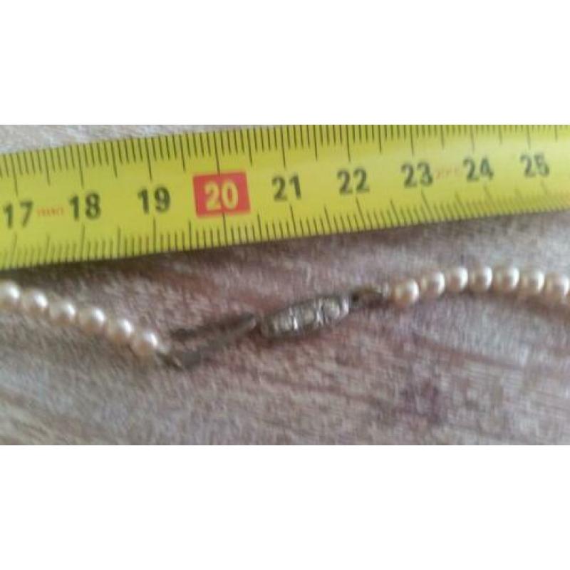 Vintage retro nep parelketting parel ketting mooie sluiting