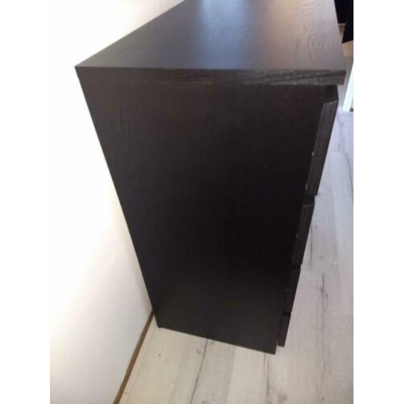 Malm ladekast 4 lades Ikea zwartbruin 80cm br x 100cm h x 48