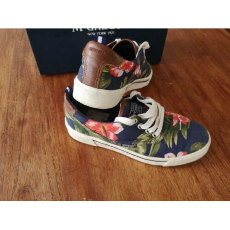McGregor blauwe sneakers bloemen print, maat 37