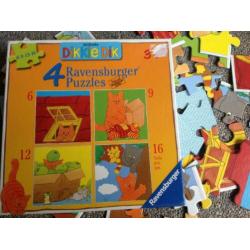Dikkie Dik 3x boek handpop 4x puzzel pop poes peuter kleuter