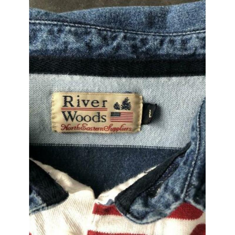 Riverwoods maat large T-shirt trui polo gestreept