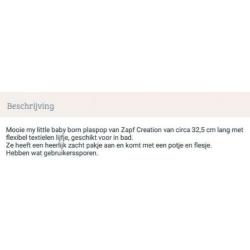 My Little Baby Born plaspop die in bad kan + potje en flesje