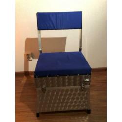 Viskist zitmand zitkist aluminium met 2 lade