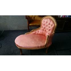 oud roze mini chaise long