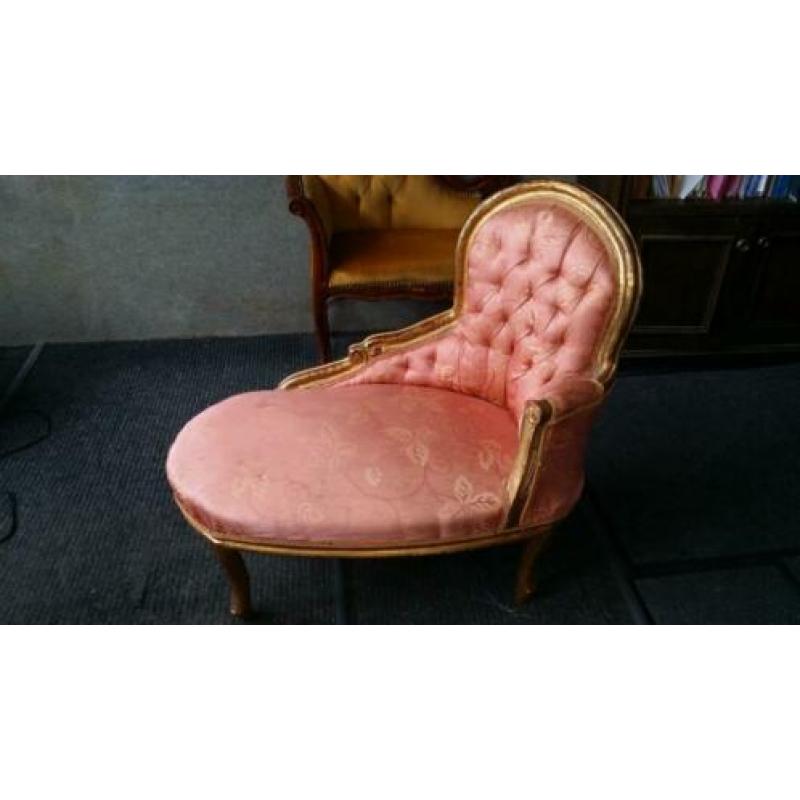oud roze mini chaise long
