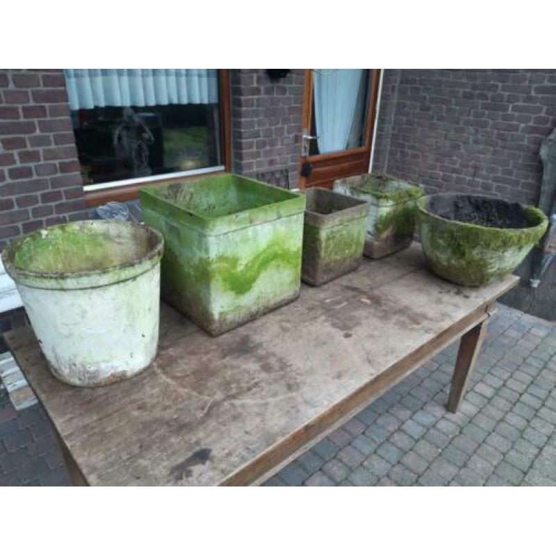 1950s Willy guhl planter rond bloempot pot bloembak eternit
