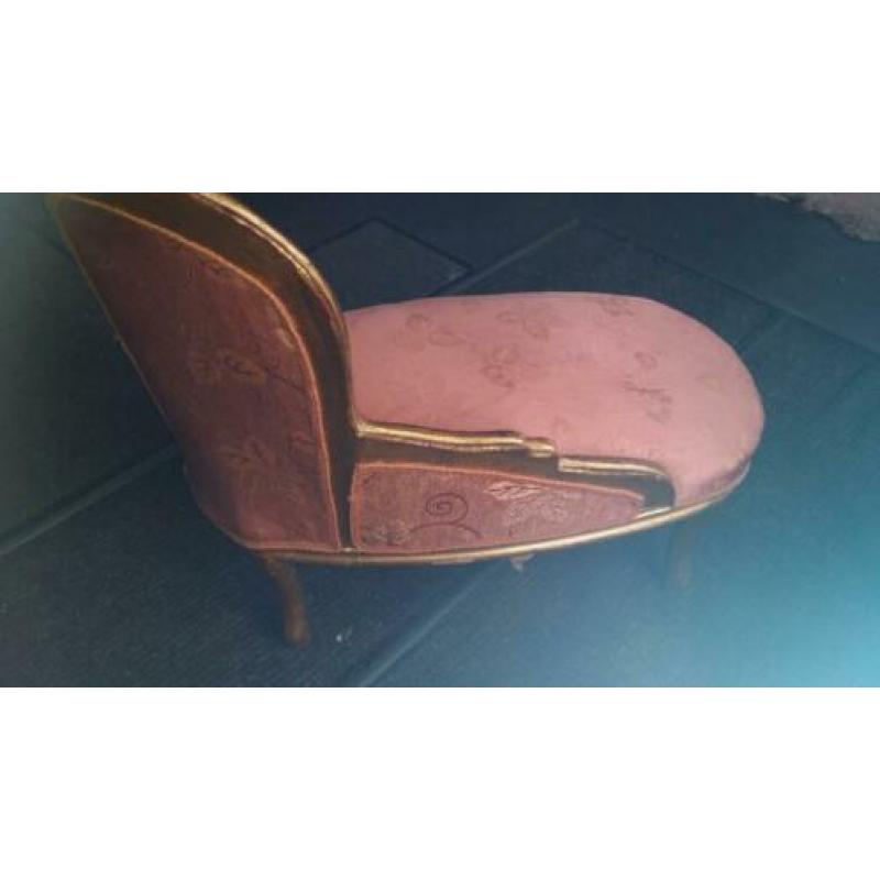 oud roze mini chaise long