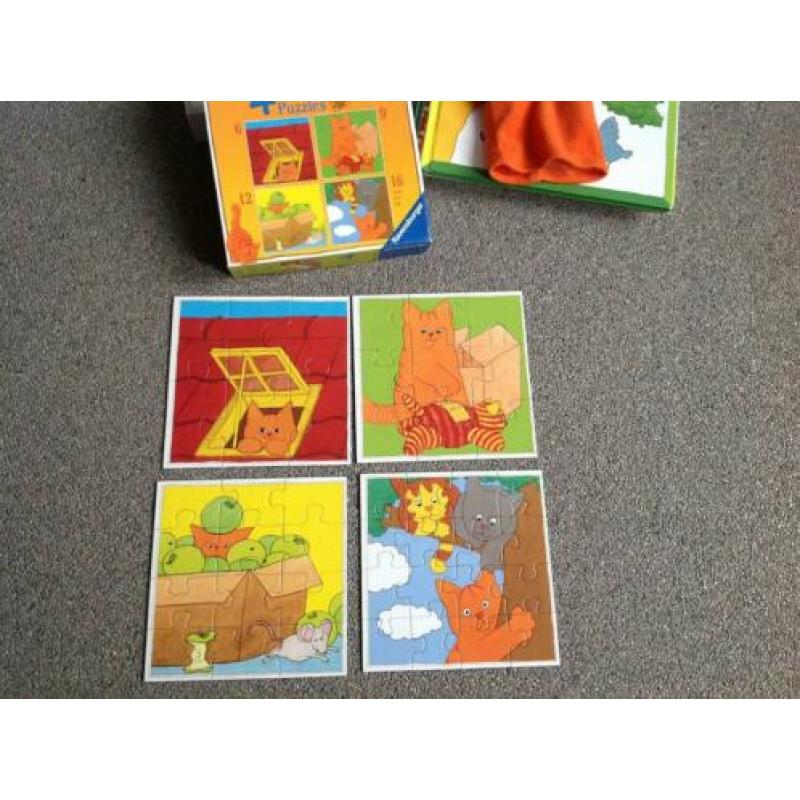 Dikkie Dik 3x boek handpop 4x puzzel pop poes peuter kleuter