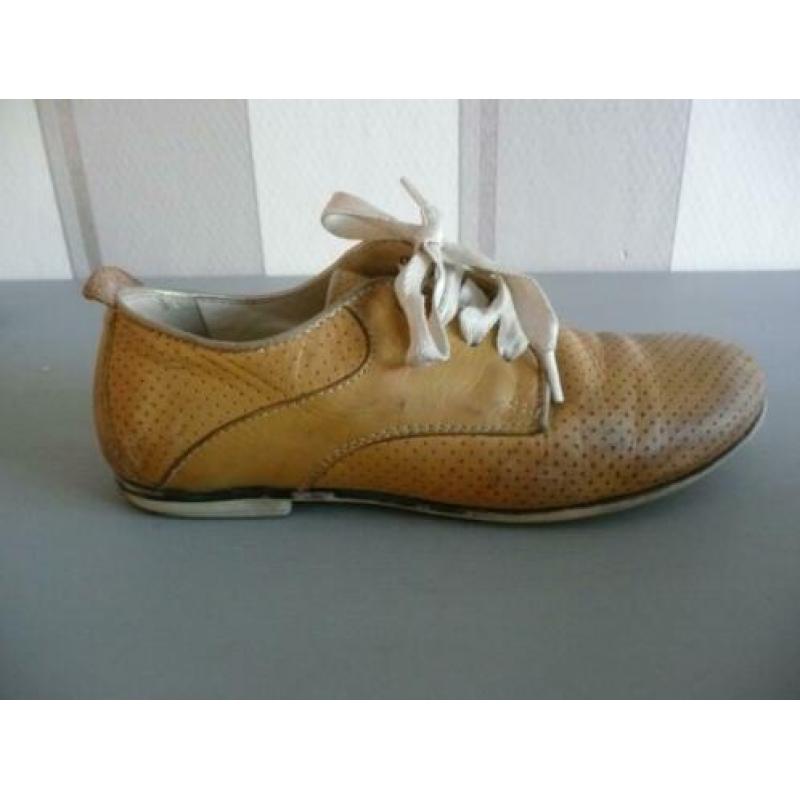 - Romagnoli - veterschoenen schoenen geel vintage leer mt 30