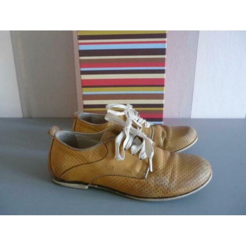 - Romagnoli - veterschoenen schoenen geel vintage leer mt 30
