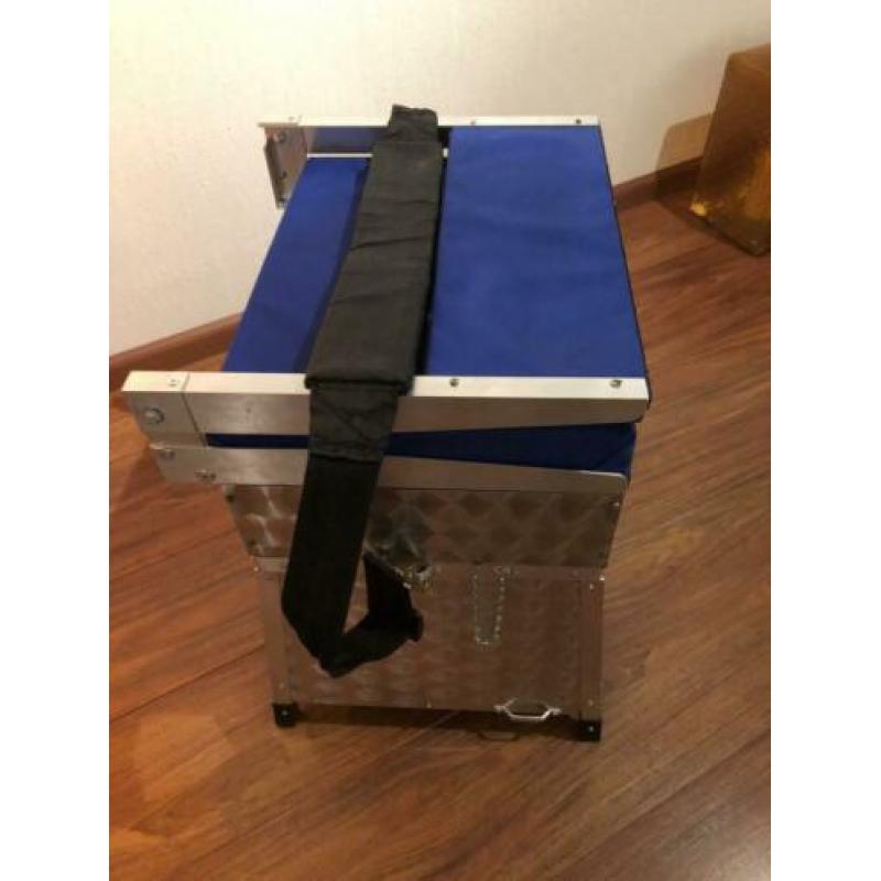 Viskist zitmand zitkist aluminium met 2 lade