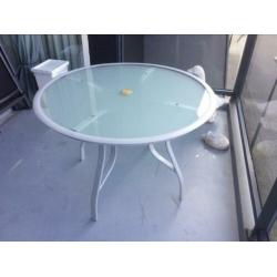 Tuinset met glazen tafel en 4 stoelen