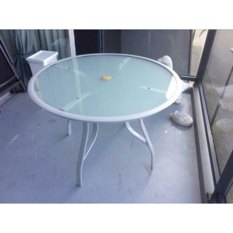 Tuinset met glazen tafel en 4 stoelen