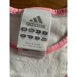 Adidas shirtje wit/ roze/ lila (maat 2-3jaar/ 98) NIEUW