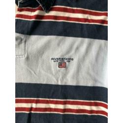 Riverwoods maat large T-shirt trui polo gestreept