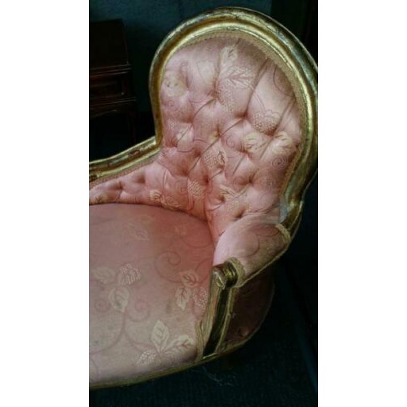 oud roze mini chaise long