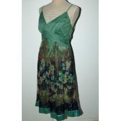 STEPS jurkje, viscose jurk, groen - blauw, Mt. 38