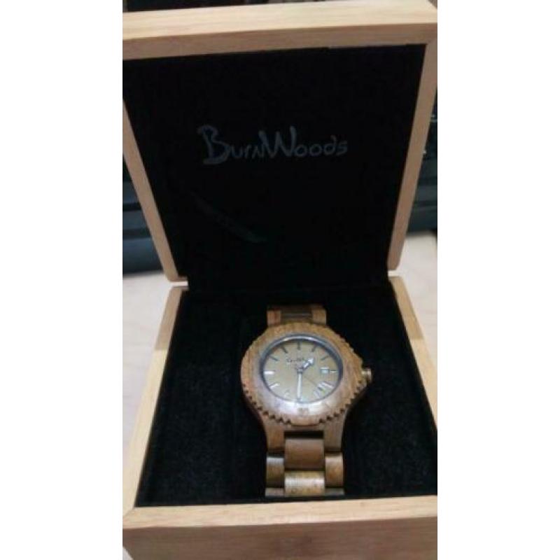 Burnwoods Muze Maple - Houten Horloge dames/heren (Nieuw)