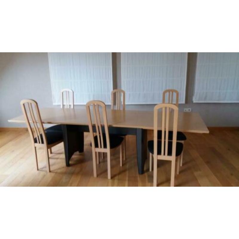 Tafel en 6 stoelen