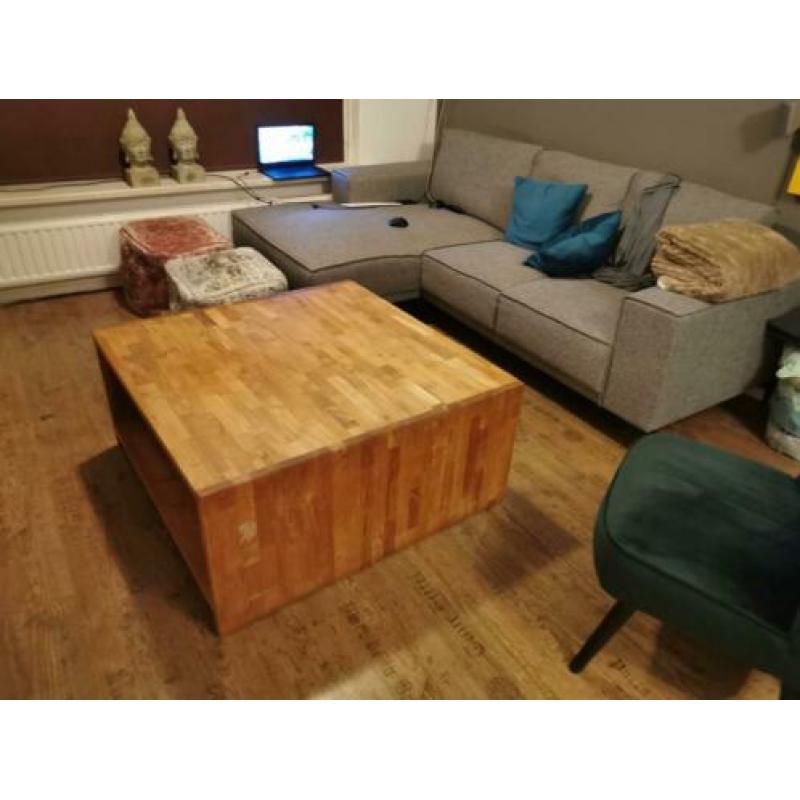 Salontafel teakhout 100 cm bij 100 cm