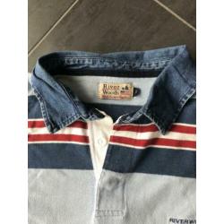 Riverwoods maat large T-shirt trui polo gestreept