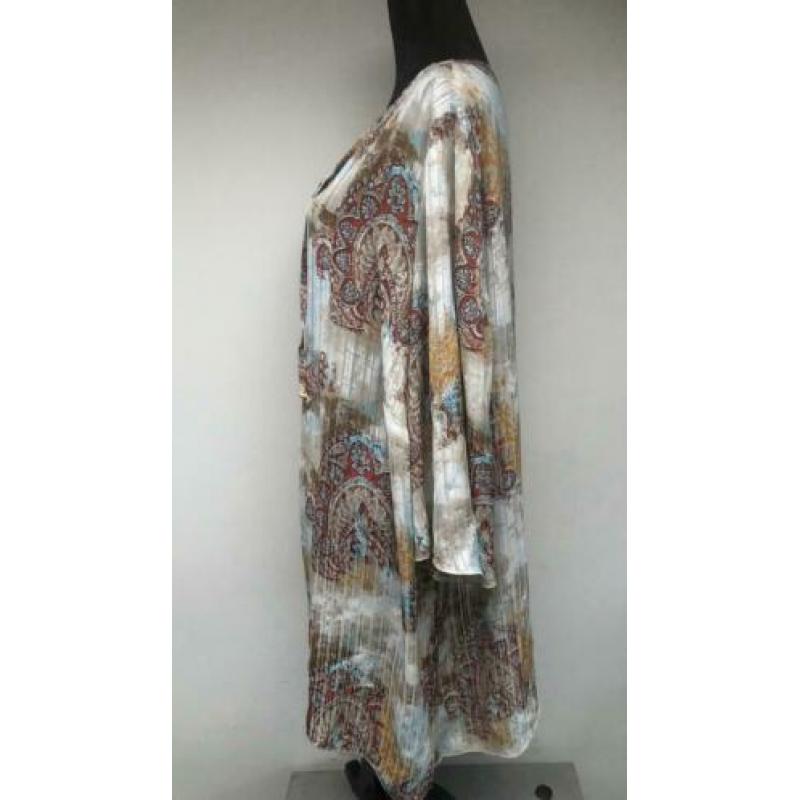 Superleuke beige/ blauwe tuniek ULLA POPKEN mt 52/54