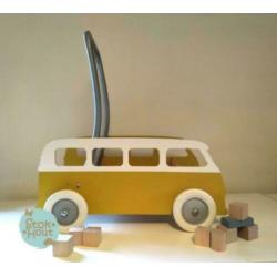 Prachtig origineel Loopkarretje 'VW busje' | Stokhout 77
