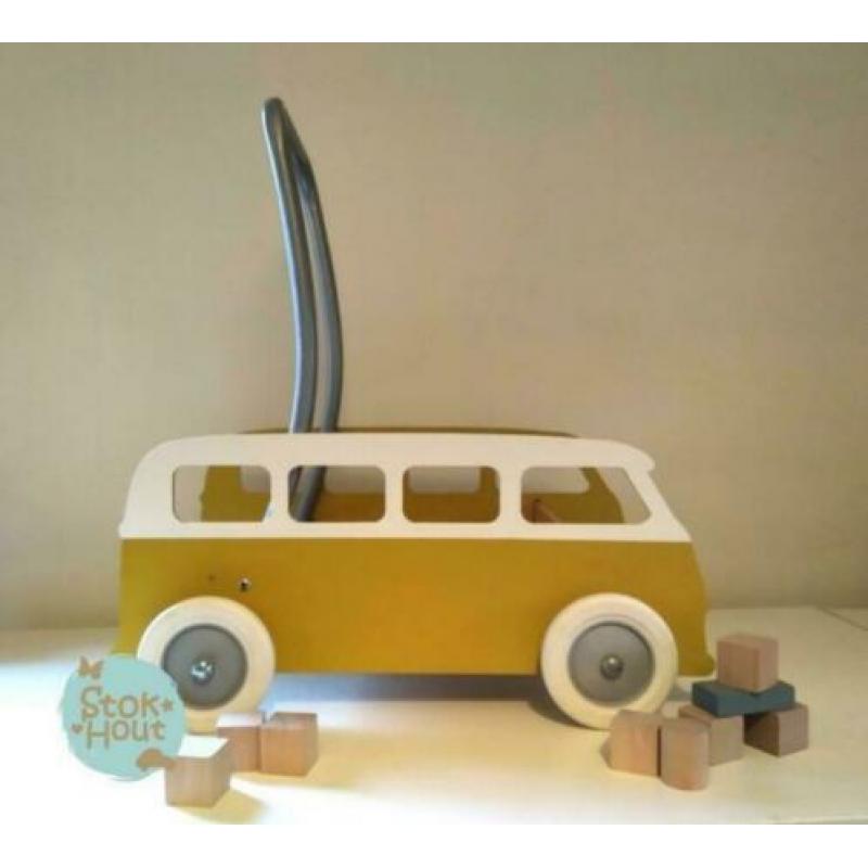 Prachtig origineel Loopkarretje 'VW busje' | Stokhout 77