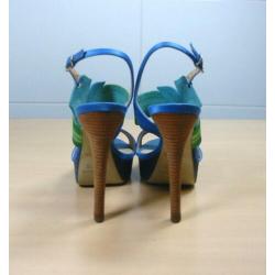 Cecconello blauwe high heels hoge hakken sandalen 39 ZGAN