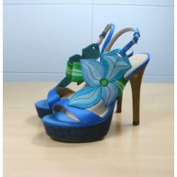 Cecconello blauwe high heels hoge hakken sandalen 39 ZGAN