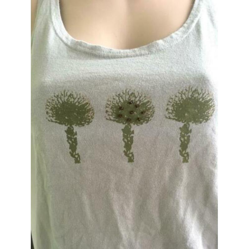 Umsebenzi goa boho hippie top groen S 36 bomen retro hemdje