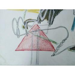 Tekening Hannes Postma ingelijst
