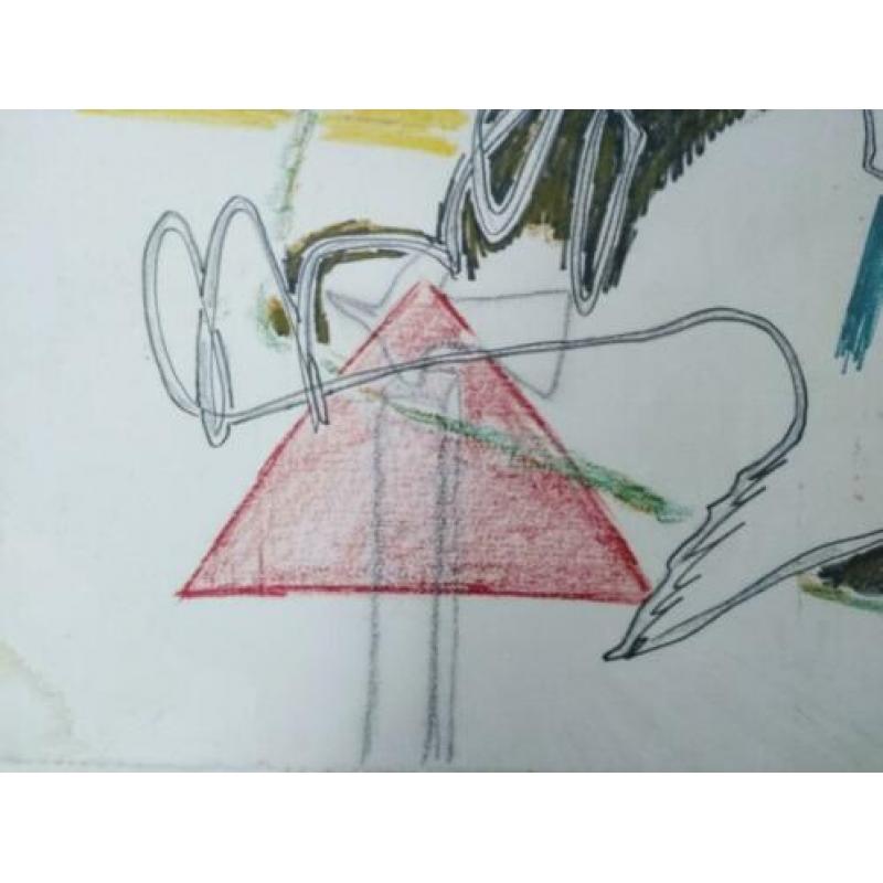 Tekening Hannes Postma ingelijst