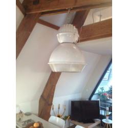 Vintage fabriekslamp wit